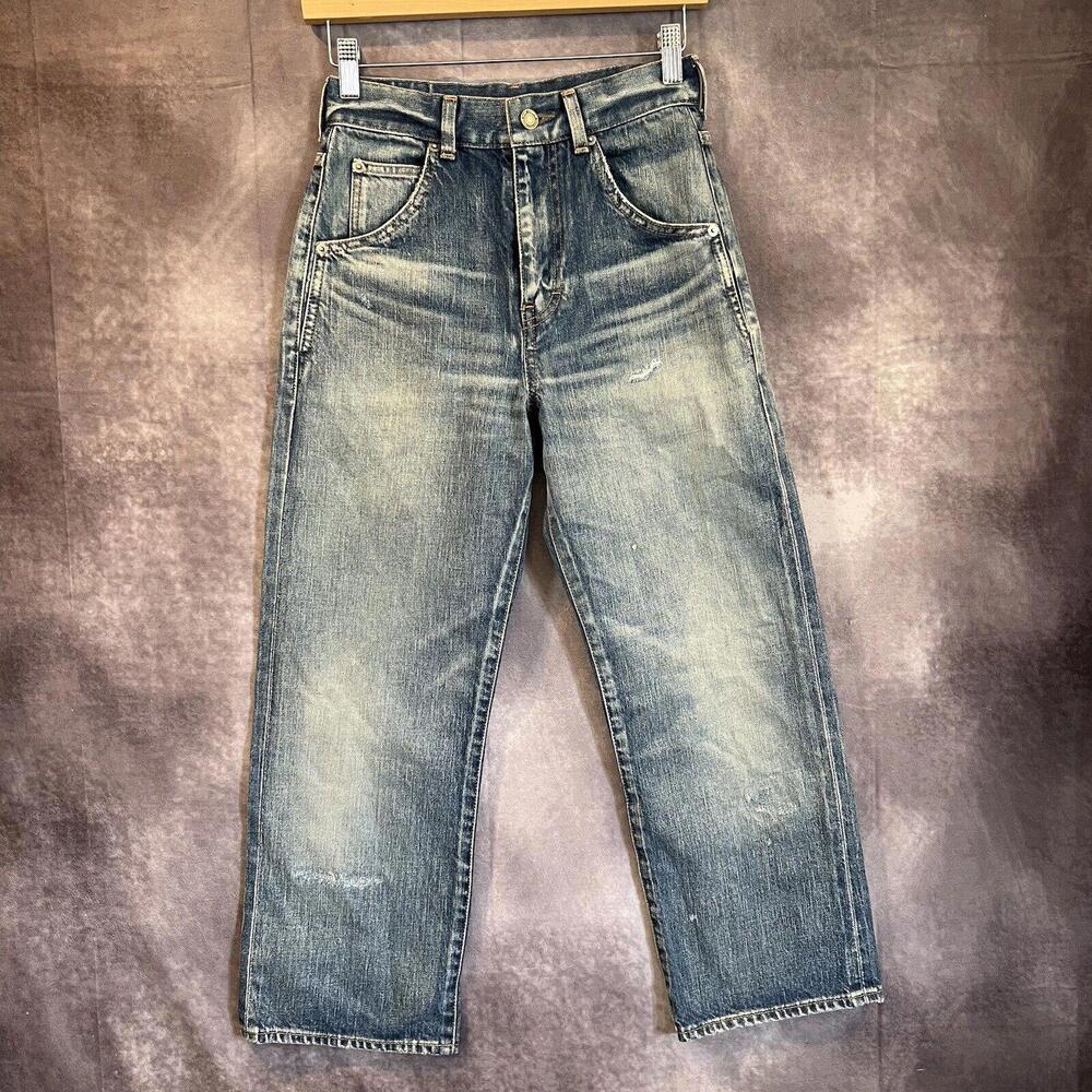 SAINT LAURENT YSL Women's‎ 26 High Waist 70's Crop Jeans Sandy Winter Blue $850